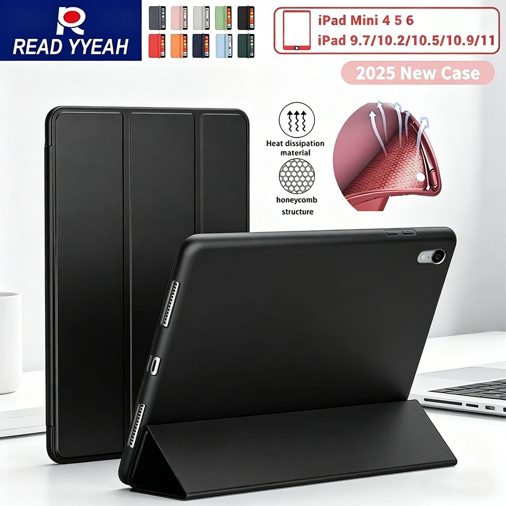 Ultra Slim Lightweight Case for iPad A16 2025 Pro 13 12.9 11 Air 11 5 4 10.9 10/9/8/7th Gen Mini 6 7 Shockproof Protective Cover