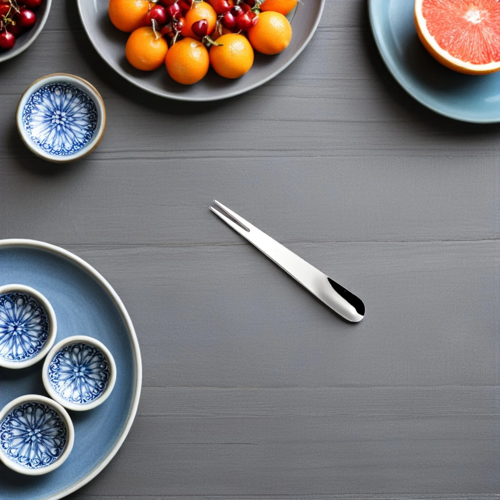 

24pcs Stainless Steel Fork Spoon Set Home Supplies Multi-Purpose Tableware Simple Dessert Restaurant Fruit Forks Portable Snacks