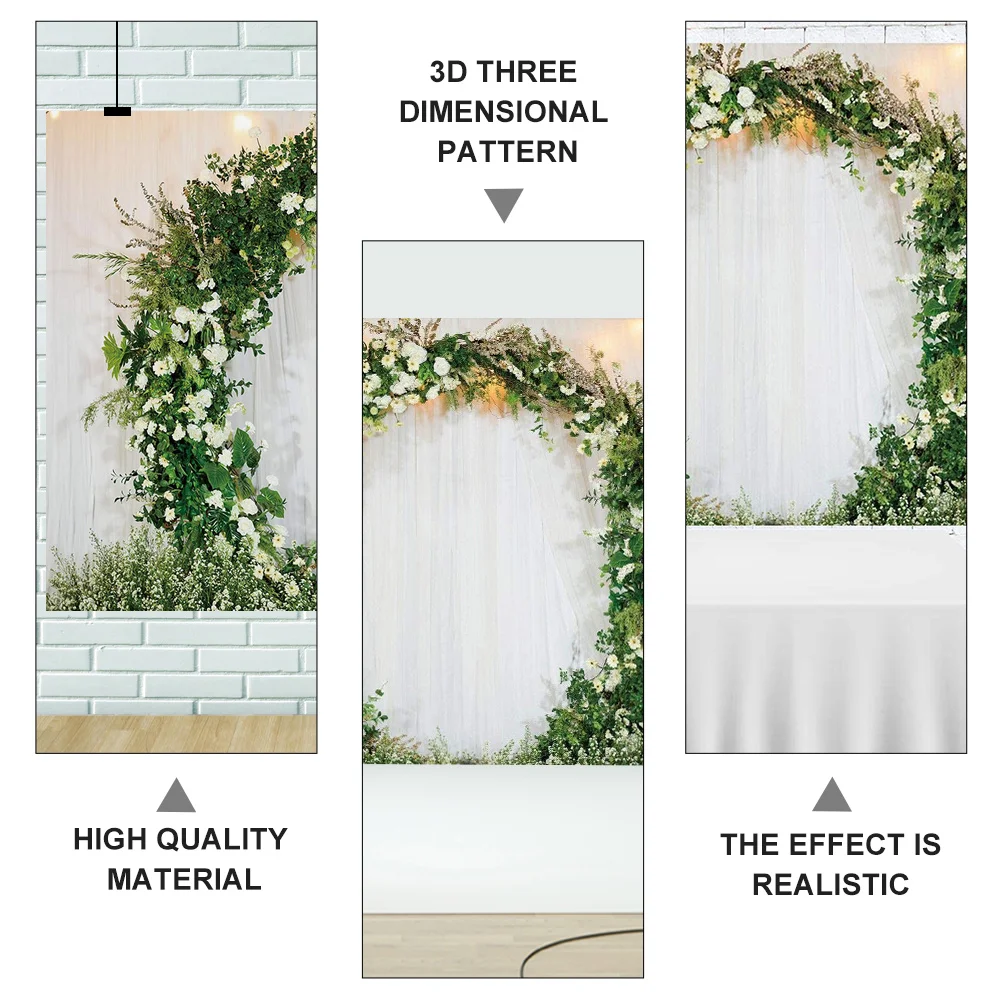 

Wedding Garland Background Cloth Flower Floral Theme Backdrop Vinyl Wreath Photo