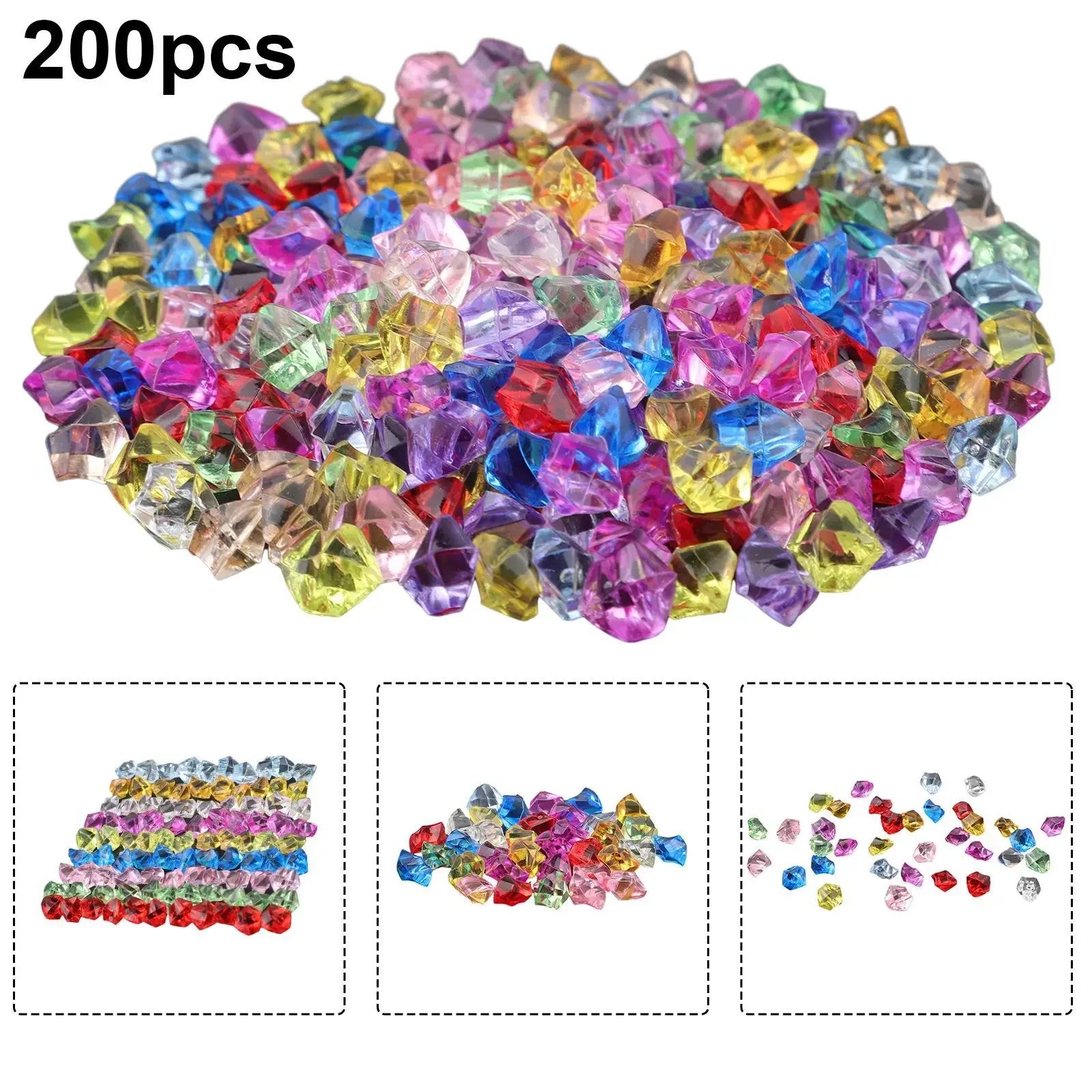 New Beatiful Acrylic Gem Stone Party Plants 200pcs Transparent 6*9mm Vase Decor Wedding Decoration Wedding Party