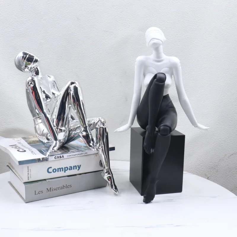 Muse ornament high-end home light luxury art decoration living room desktop electroplating figure sculpture