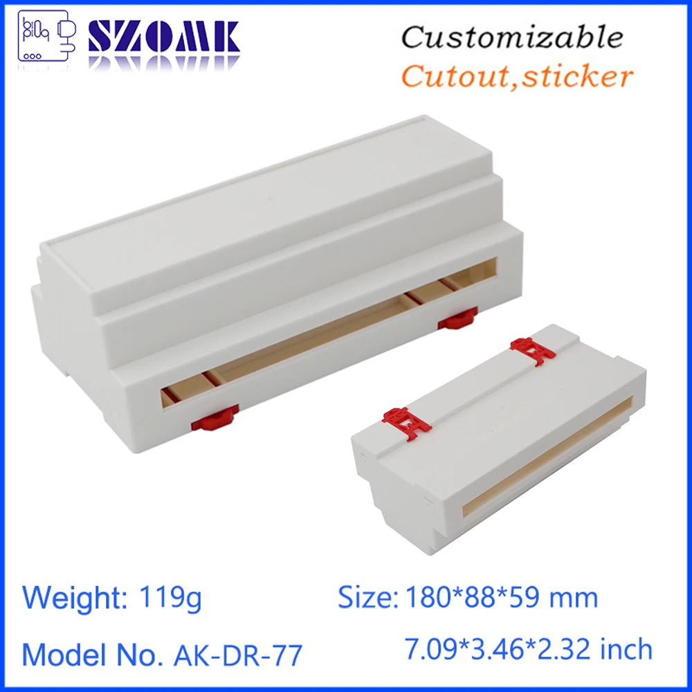 Injection Mould Plc Din Rail Enclosure ABS Instrument Housing Electronic Equipment PLC Industrial Control Box Standard Din Rail