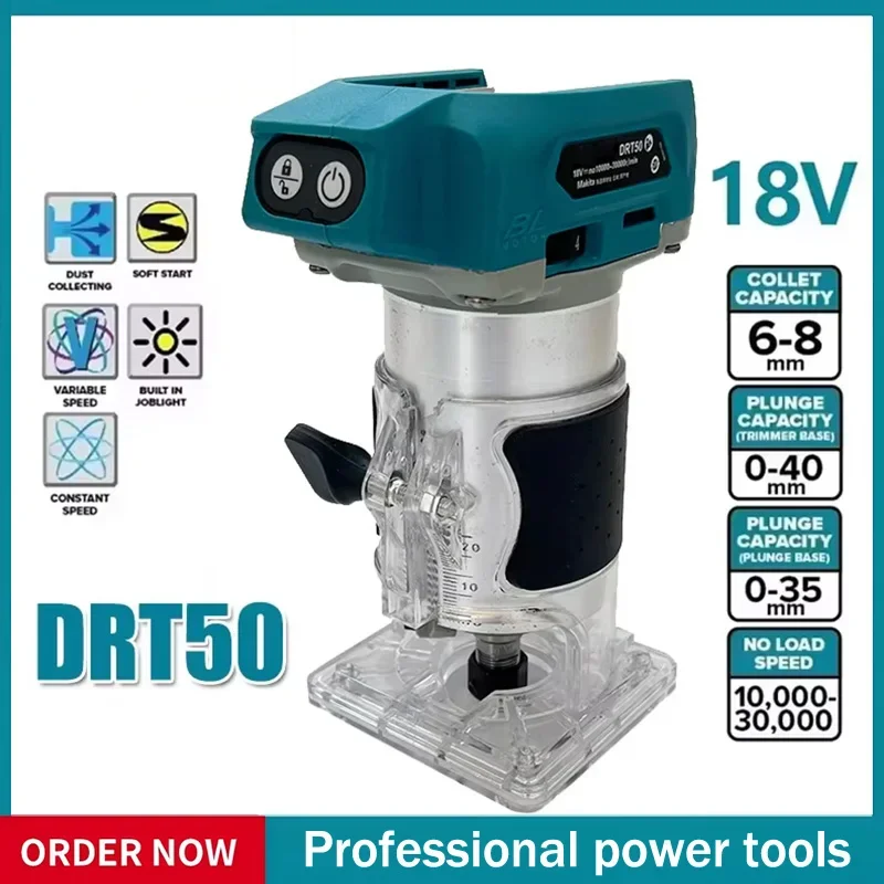 Fit Makita DRT50 Original Cordless Rechargeable Trimming Machine Brushless Slotting Tool Milling Woodwork Engraving Machine