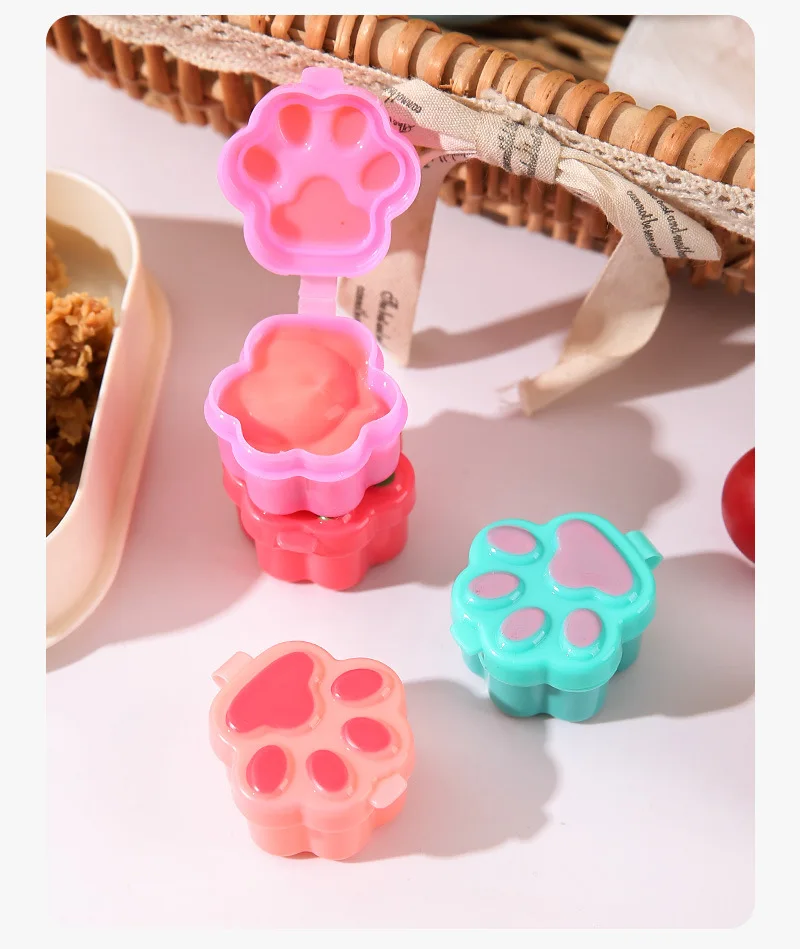 4 stücke Mini Mittagessen Bento Sojasauce Box Nette Design Kunststoff Tragbare Sauce Gläser Würze Spender Mini Salat Tomatensauce Flasche – Detail 10