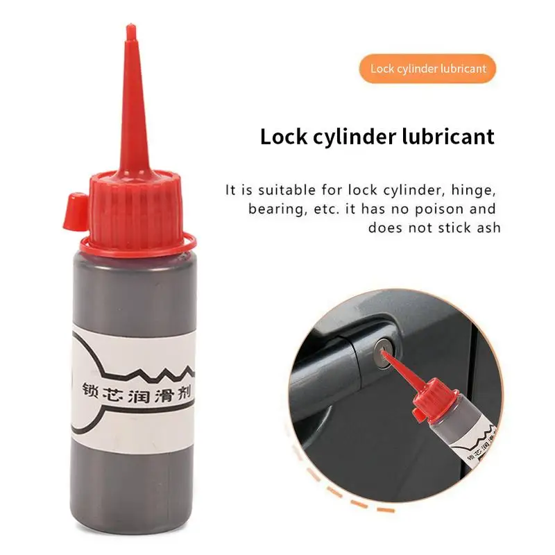 60ml Lock Cylinder Lubricant Non Toxic Graphite Powder Lubricant Car Engine Home Gate Key Lock Cylinder Lubricant Locksmith Tool