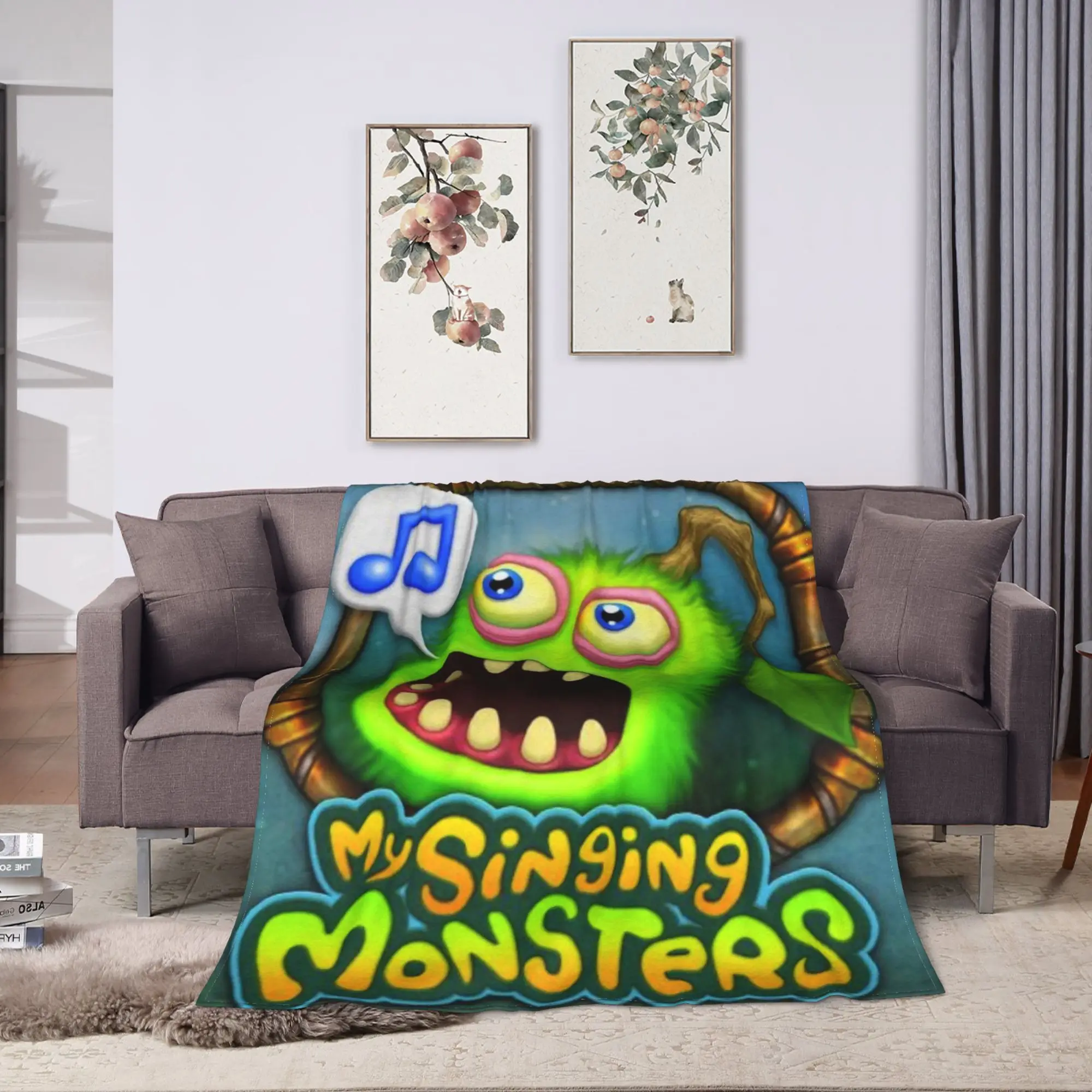 Warm Blanket Camping My Singing Monsters  Bedding Throws  Flannel Bedspread For Couch Chair Sofa Bed Pattern Sofa Bed Cover
