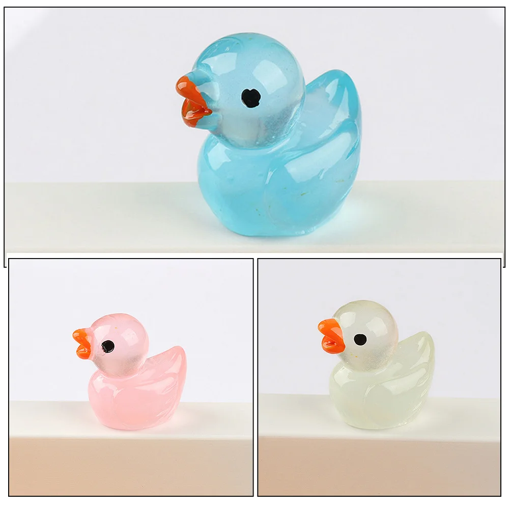 

12Pcs Mini Resin Ducks Miniature Micro Landscape Decoration Statue Mini Ornament for Tabletop Miniature Figurines