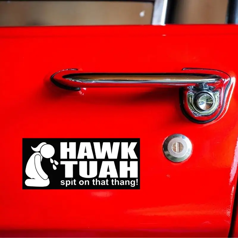 5pcs Hawks Tuah Spit On That Thang Decals For Window Laptop Bumper Waterproof Vinyl Sticker Funny Viral Girl Meme Car Sticker