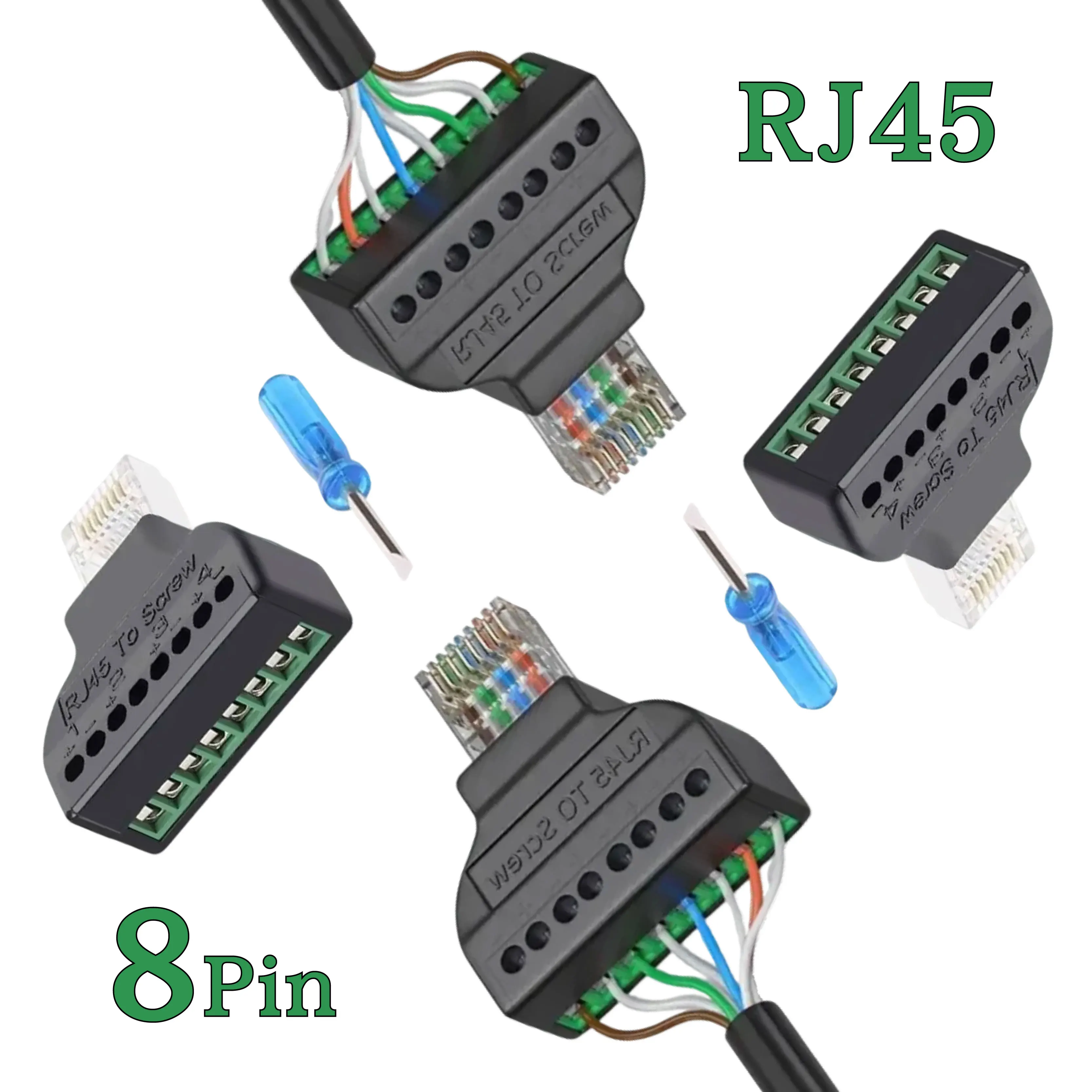 

Аксессуар для установки кабеля, удлинитель Ethernet RJ45, 8-контактный адаптер с винтовой клеммой для цифрового интернет-разъема CCTV