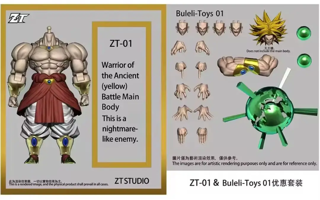 

В наличии: Коллекционная фигурка Dragon Ball Ancient Warrior ZT01 Broly 1/12, модель для подарка