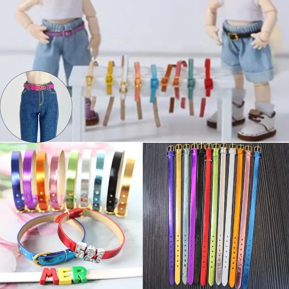 5pcs New Super Mini Doll Waist Belts Artificial Leather Kids Toys Doll Bag Belt 8*210mm Toy Doll Collar 20cm Cotton Dolls