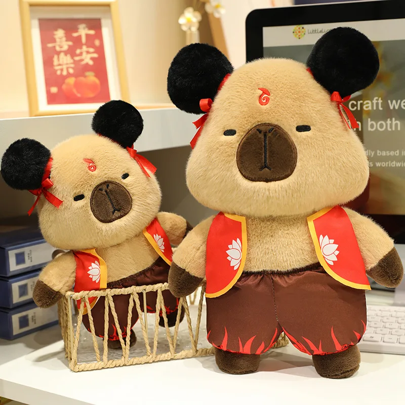 30/40cm 코스프레 브라운 Capybara 플러시 베개 박제 만화 그림 옷을 입은 동물 부드러운 Appeasing 생일 선물