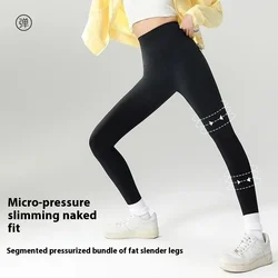 Leggings de tiburón negro de terciopelo de Alpaca grueso para mujer Otoño Invierno mallas cálidas de lana sin costuras ajustadas de cintura alta