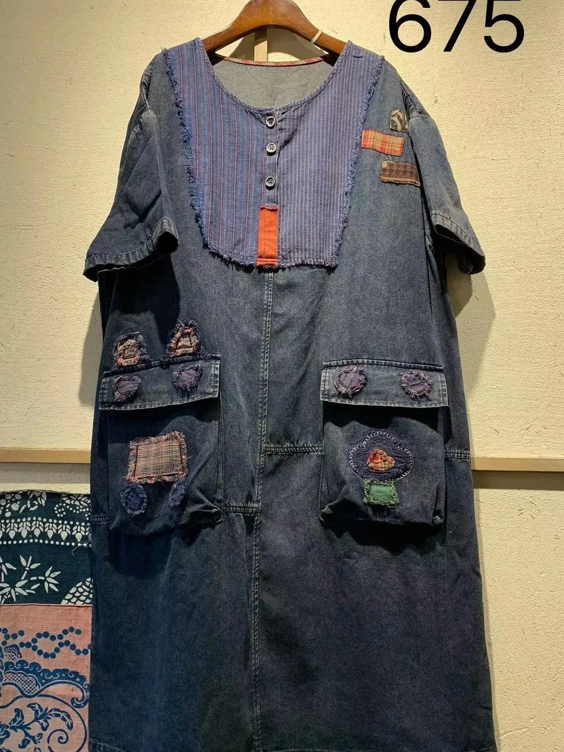 

Spring/Summer New Women's Denim Dress Oversized Splicing Casual Dress