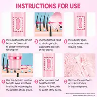 Women's Bikini Trimmer, Women's Electric Shaver, Replaceable Heads, Facial and Intimate Hair Trimmer, USB Rechargeable, with Base, Travel Cordless Body Shaver, Suitable for Face/Legs/Underarms, Women's Gift 2