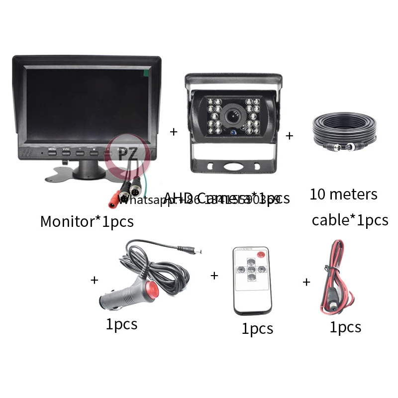 CAR AHD 1024x600 7-дюймовый цветной TFT ЖК-экран монитор заднего вида для грузовика, автобуса, автомобиля с ИК-пультом дистанционного управления