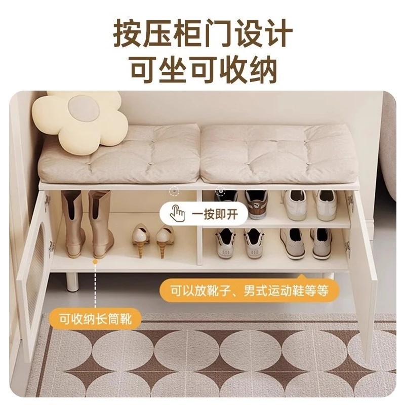 Shoe change stool door household cream wind small apartment can sit shoe cabinet entrance door shoe