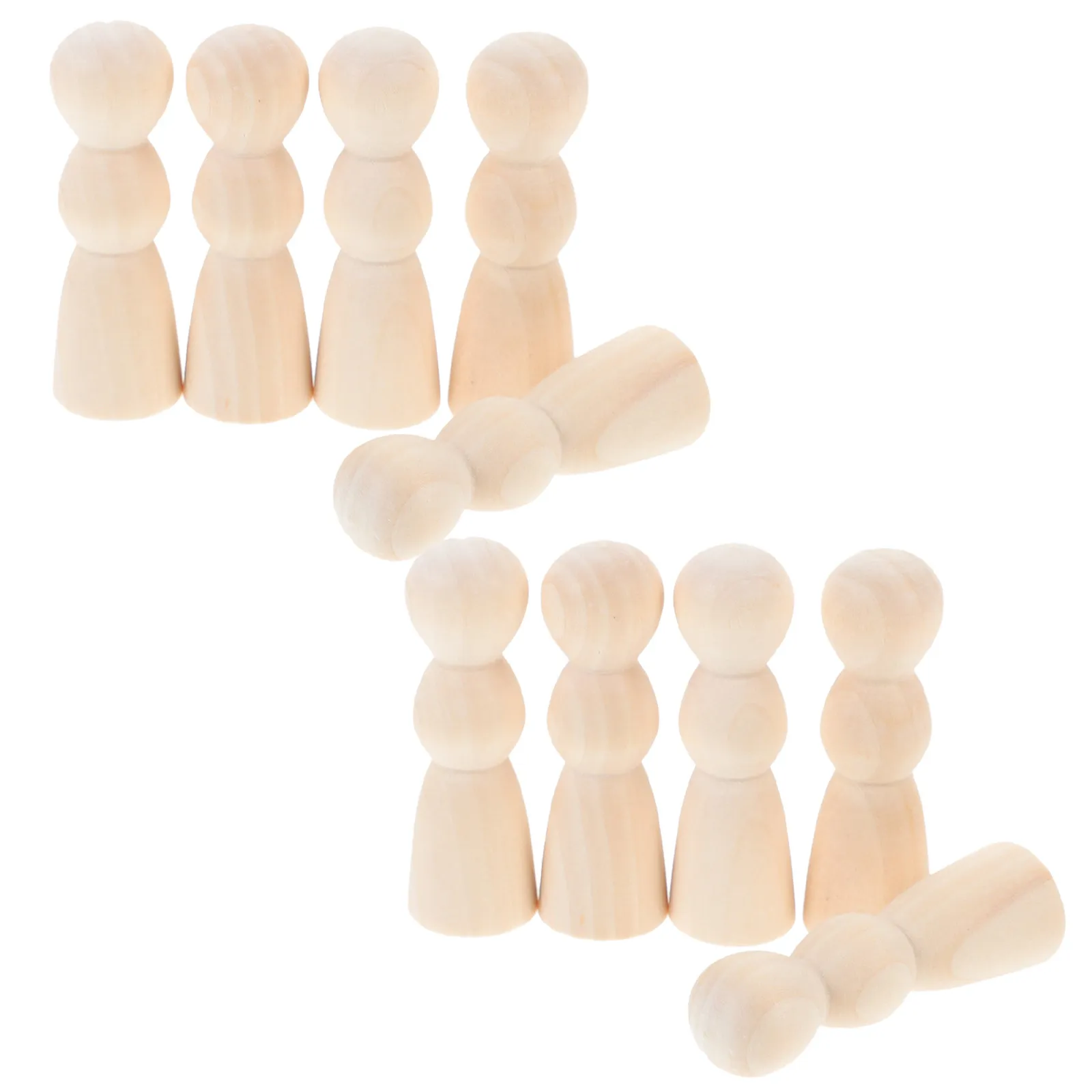 

10 шт. деревянных фигурок-заготовок для творчества, натуральные, неокрашенные, для ручной росписи и декорирования, с блестками, фетром и шерстью