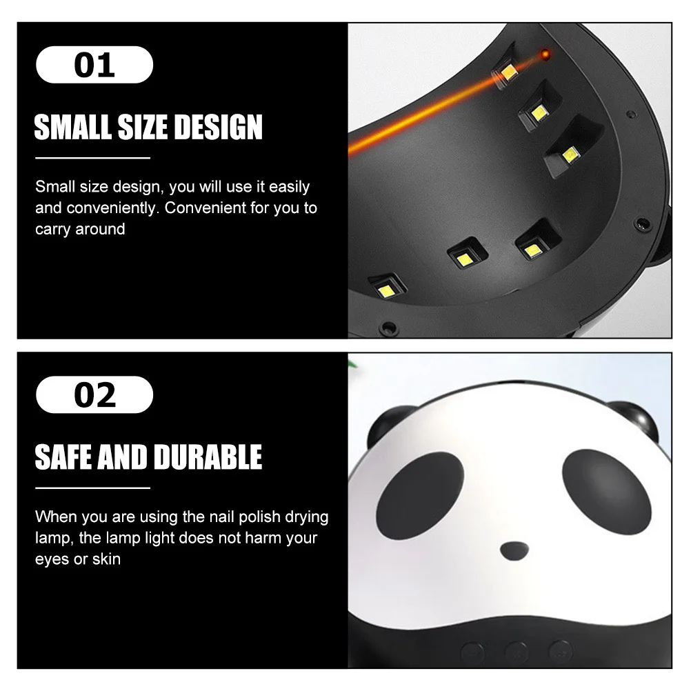 

1 set 1 Set Panda Manicure Dryer Reusable Durable Long Life Stable Output Safe Eye Skin Portable Curing Lamp Nail Polish Light