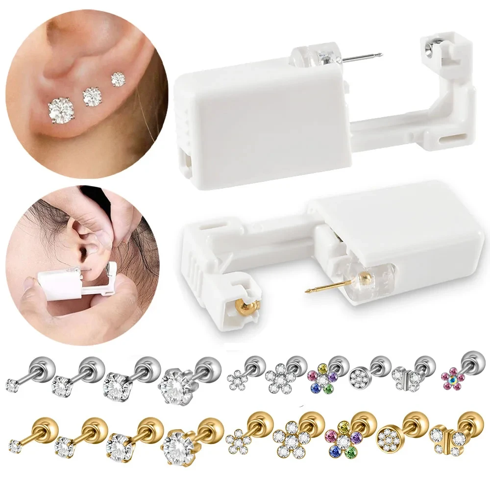1PC Disposable Sterile Ear Piercing Unit Ear Cartilage Tragus Helix Piercing Gun More Safety Piercer Tool For Piercing
