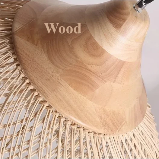 30/40/50/60cm Japanese Style Handmade Woven Rattan Pendant Lamp Creative Home Living Room Dining Room Decor E27 Chandelier Light