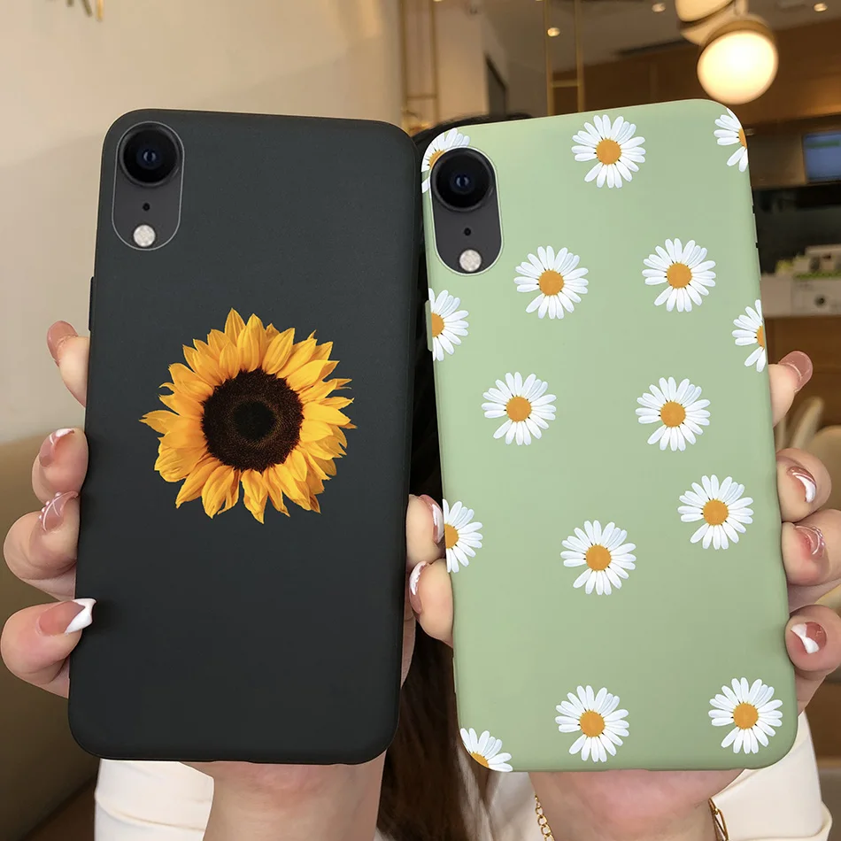 For iPhone X XR XS Max Case iPhoneX Cartoon TPU Silicone Pretty Flower Cute Black Cat Phone Case For iPhone X Xr Xs Back Cover