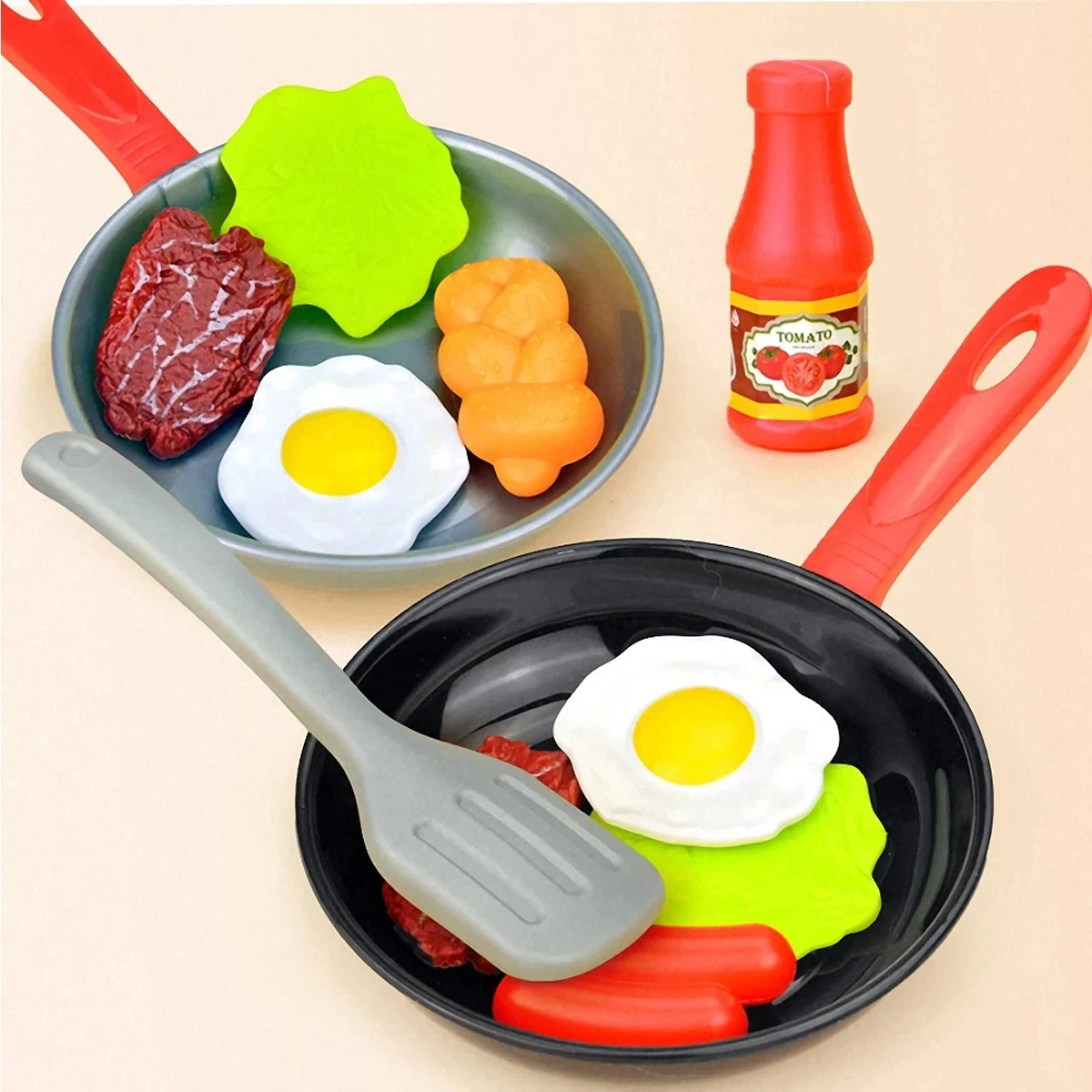 Kitchen Food Toys for Toddlers, Simulação Kitchenware, Play Set, Pretend Play, Panela, Bife, Legumes, Pão, Cachorro-quente, Cozinhar Brinquedos, 8pcs