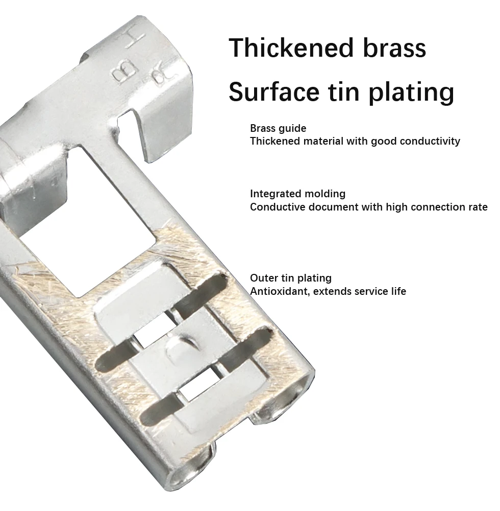 NEW 50-100SET 2.8MM/4.8MM/6.3MM Brass Crimp Terminal Connector, Cold Terminal, L-Shaped Plug Terminal, Angled Car Jack Pin