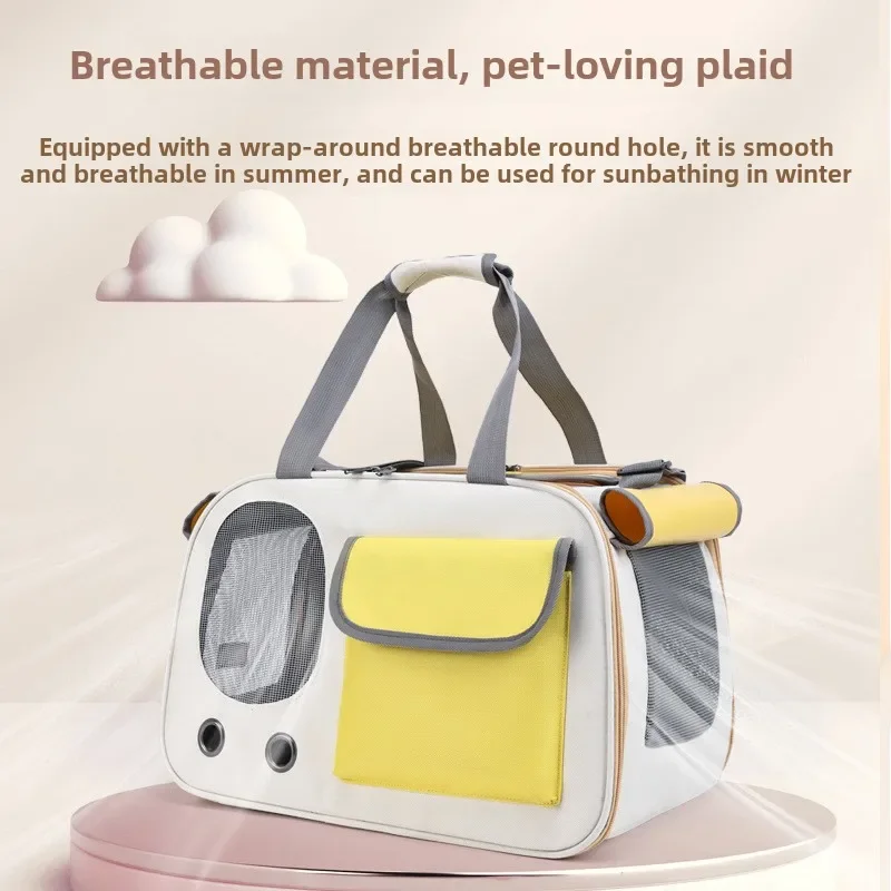 New Shoulder Cat Bag Out Bag Portable Large Capacity Shoulder Pet Bag Large Capacity Foldable Diagonal Cross Cat