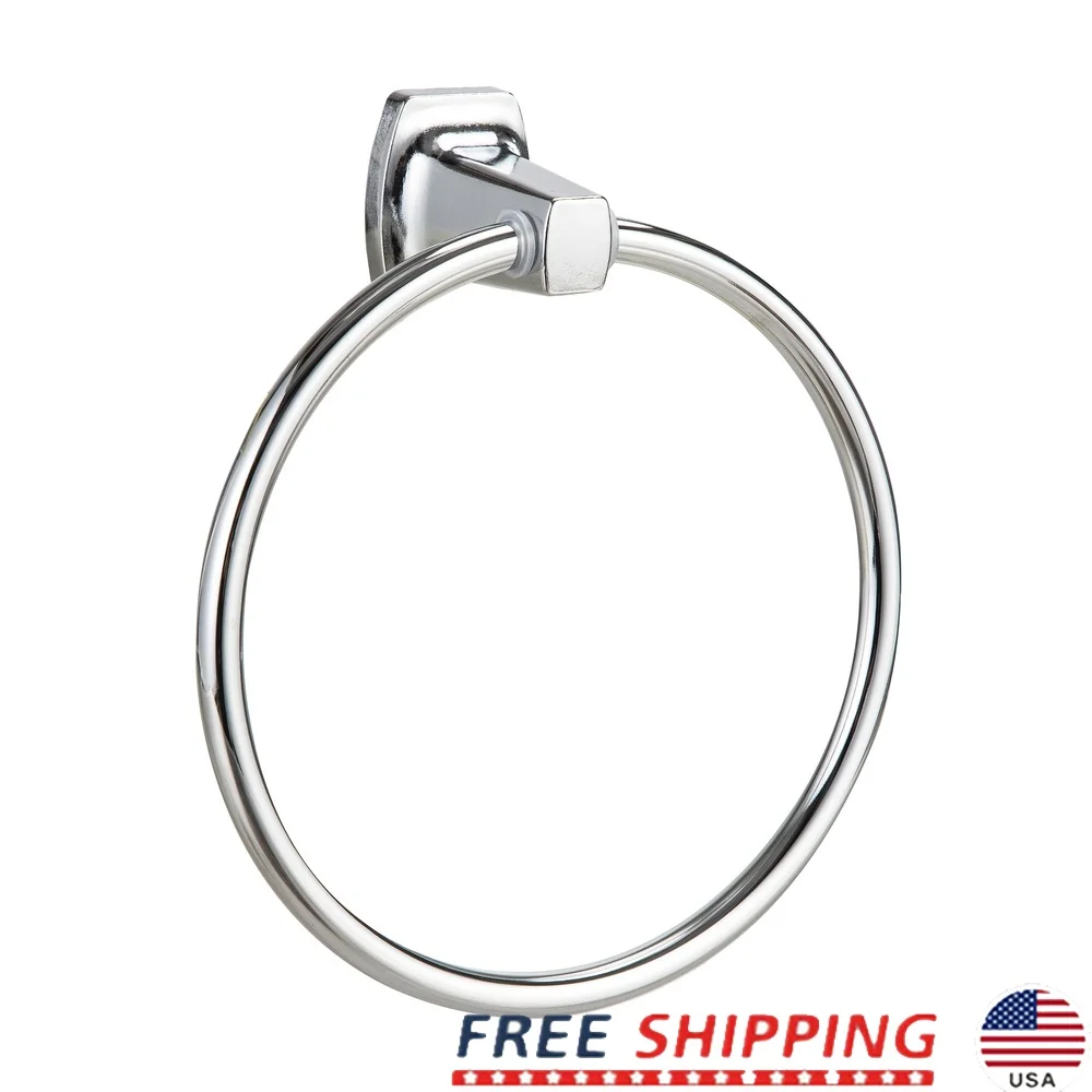 

Стильный квадратный настенный держатель для полотенец, кольцо, устойчивое к ржавчине стальное хромированное покрытие, простая установка, ванная комната, кухня