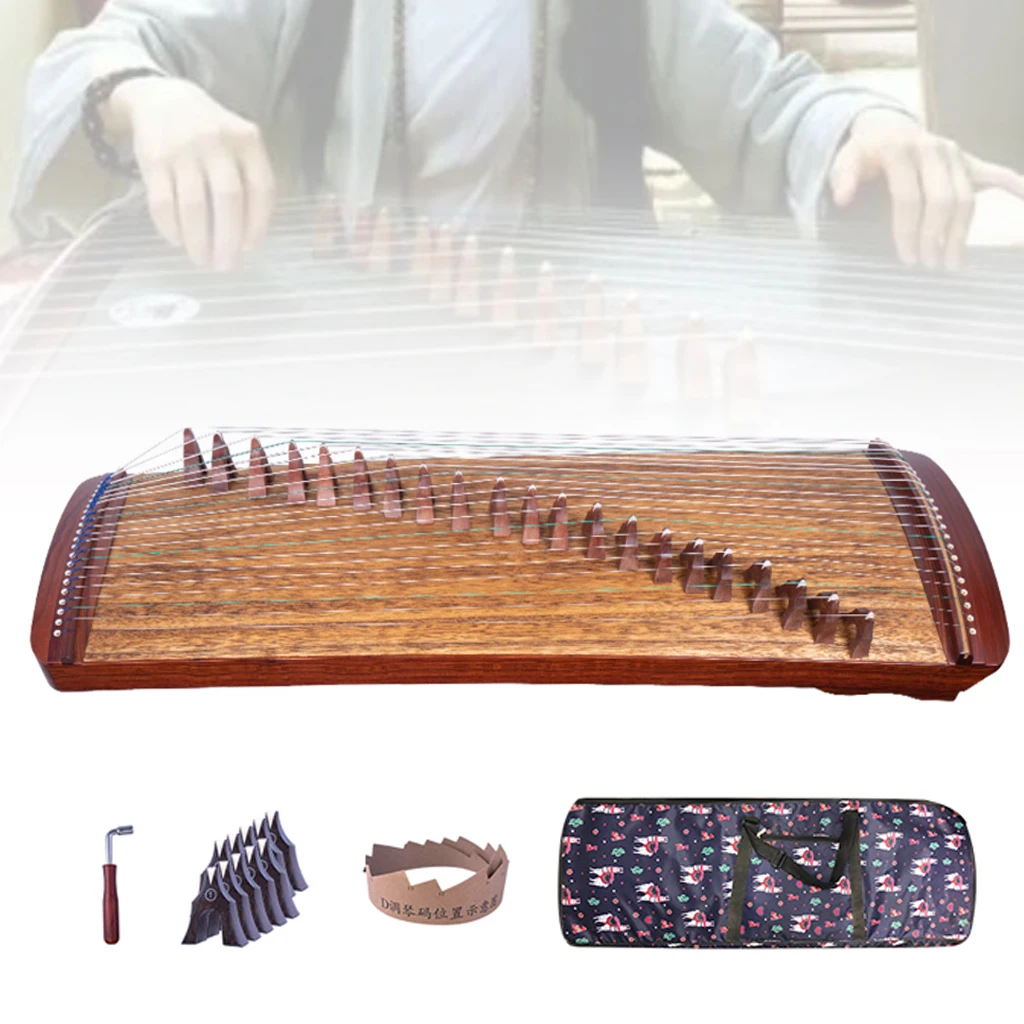 

NAOMI Chinese Lettering Zither 21String Red Sandalwood Small Guzheng Musical Instrument