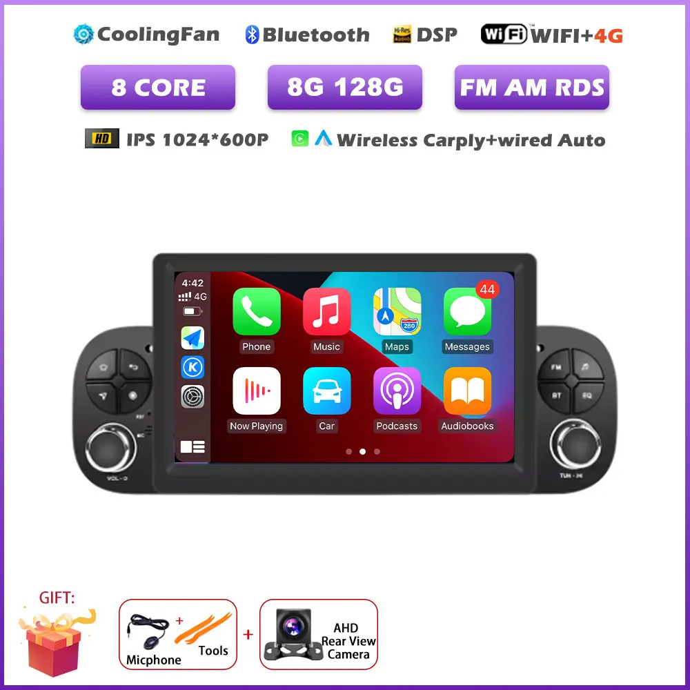 Android 16 Auto Voor Fiat Panda 2013-2020 Draadloze Carplay Autoradio Gps-navigatie Multimedia Video Player Audio Head Unit gereedschap