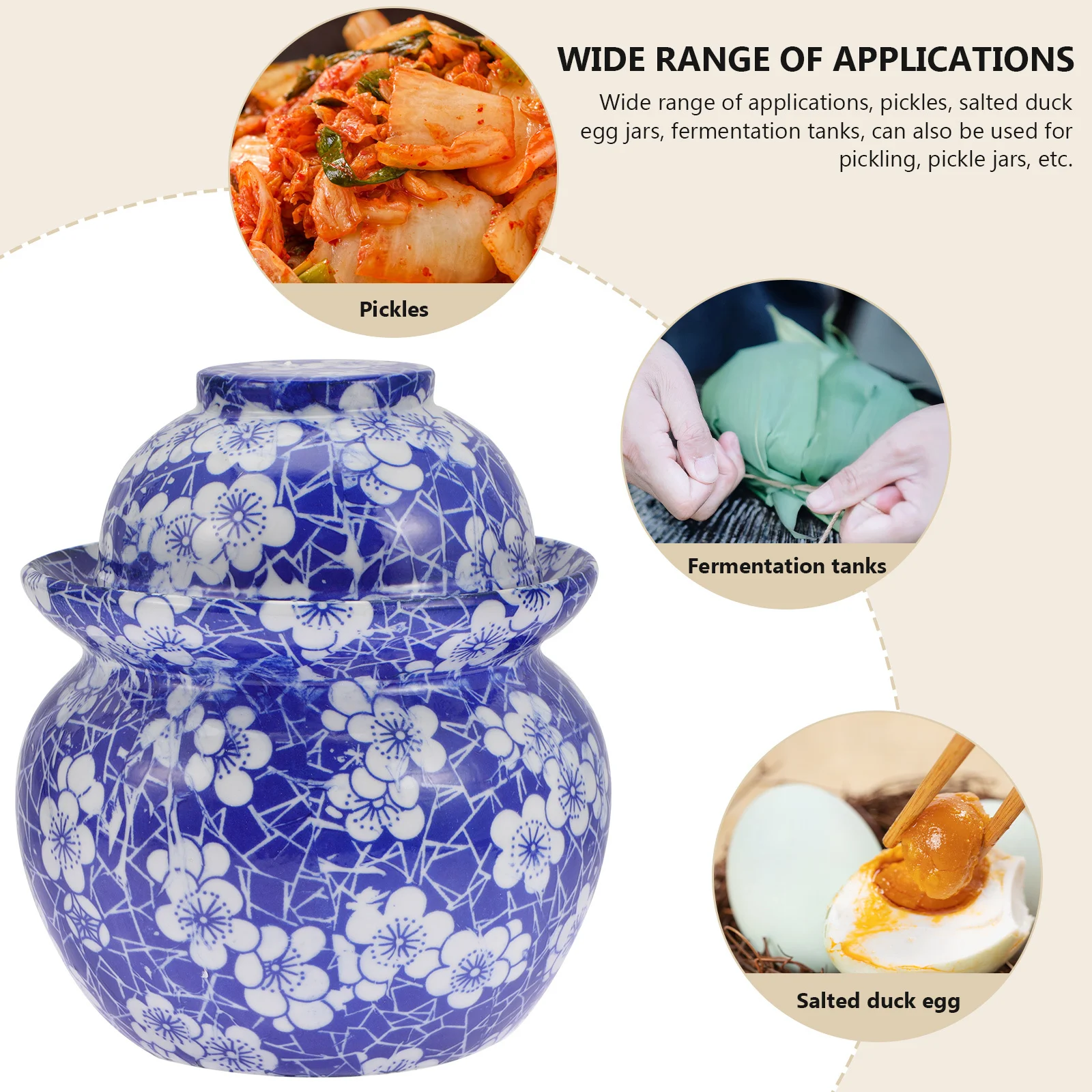 

Household Pickles Jar Ceramic Sealed Food Storage Container Kitchen Kimchi Pickles Jar Ceramic Food Container Home Storage Pot