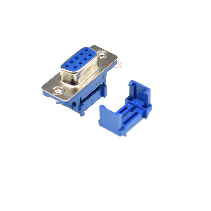 5pcs Didc9 Db9 Male Female Serial Port Connector Idc Crimp Type D-Sub Rs232 Com Connectors 9pin Socket 9p Adapter For Cable