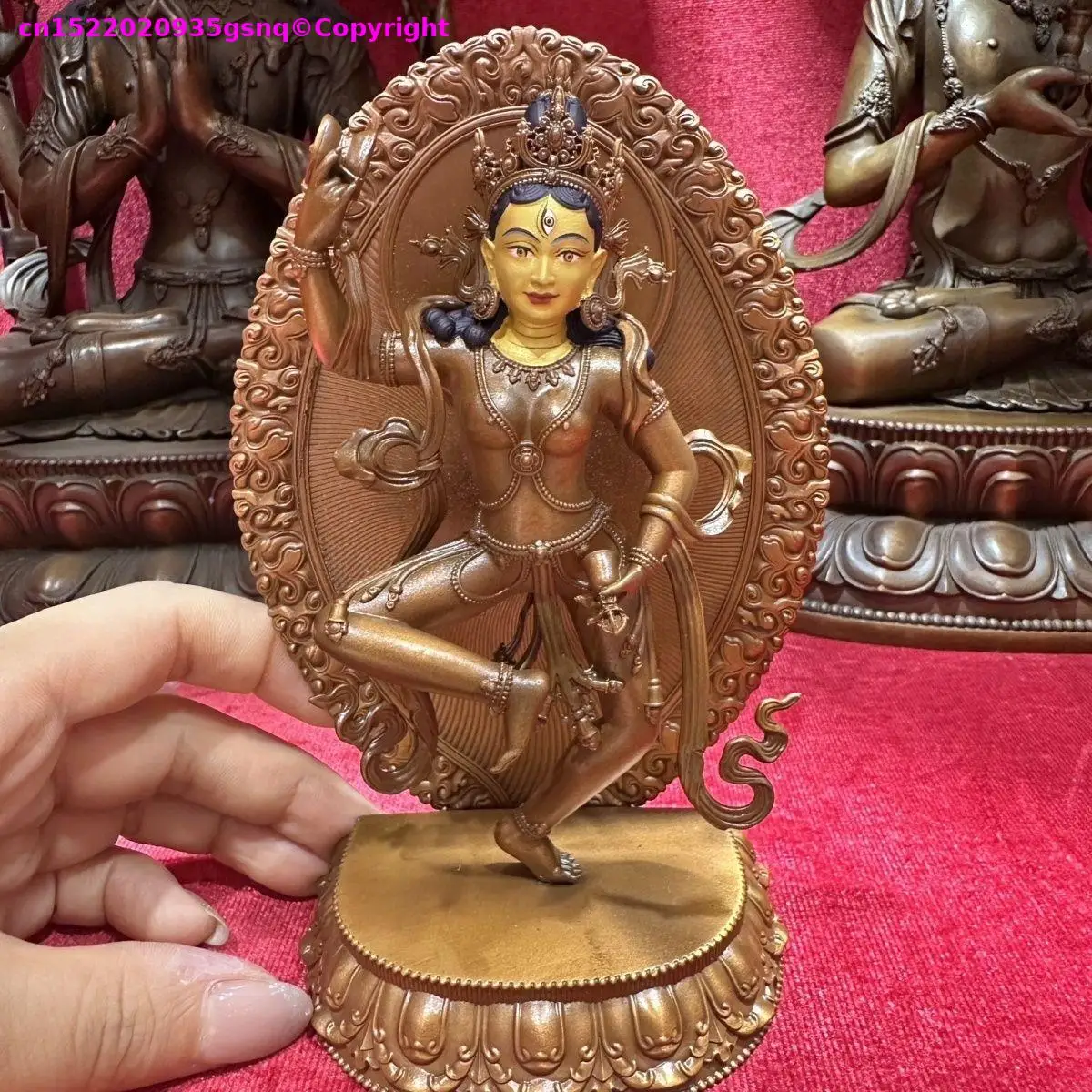 Exclusive Buddhist icon Holy Ancestor Ma Chik Lap Dron handmade copper buddha image Buddhist temple lama monk worship 15cm