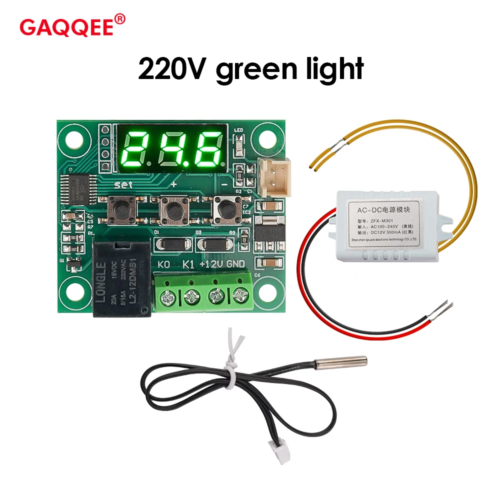 W1209 AC 110-220V LED Heat Cool Temp Thermostat Temperature Control Switch Temperature Controller Thermometer Thermo Controller