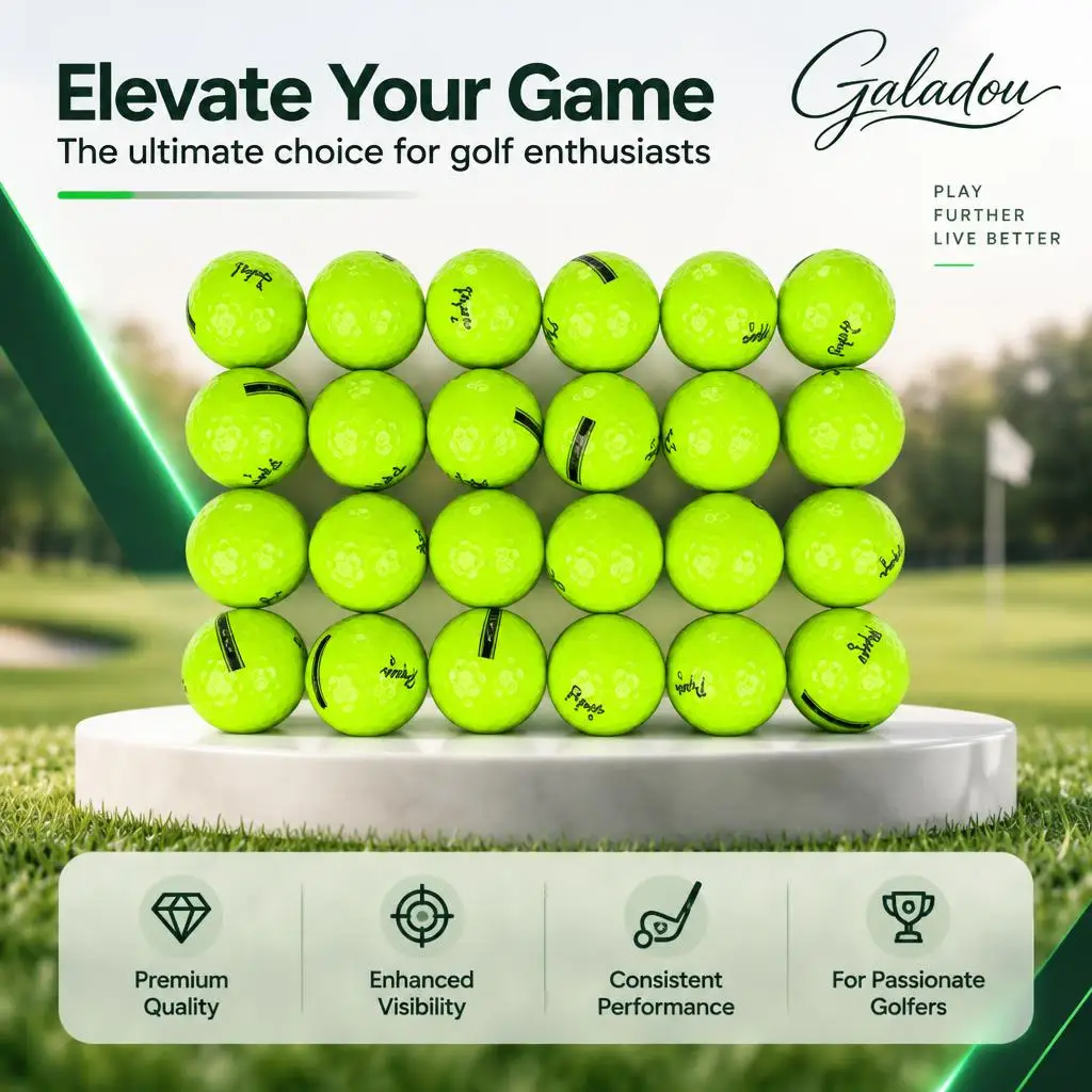 Galadou Fluorescent Bright Green Golf Ball, with a Highly Saturated Bright Green Color That Is Eye-Catching and Easy to Identify