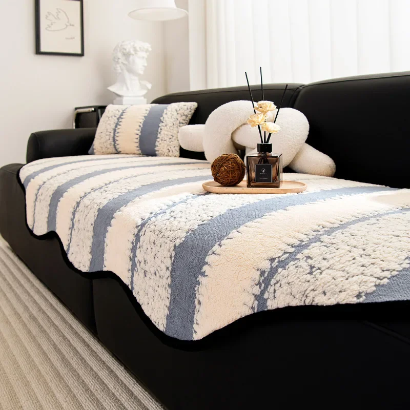 1PC Special-shaped Plush Sofa Seat Cushion Blanket Cloth Simple Wind Autumn and Winter Non-slip New Irregular Cover Towel