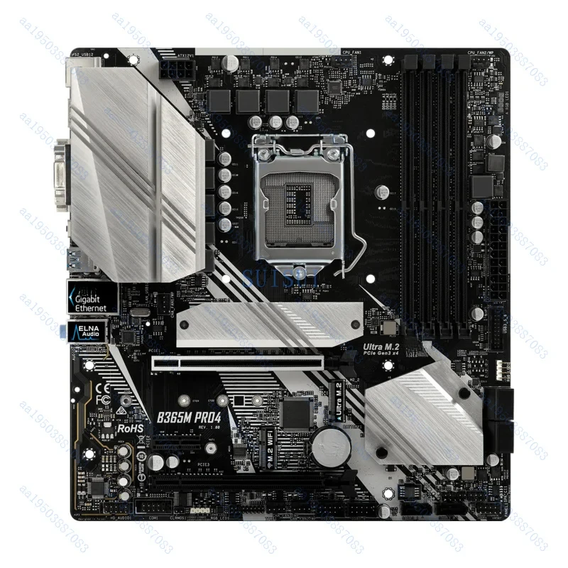 USED FOR ASRock B365M Pro4 LGA1151 HDMI DVI-D D-Sub 8/9th Gen Motherboard Test