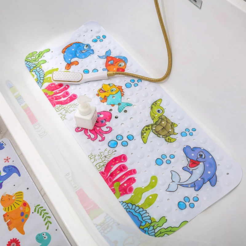 

40X100CM bathtub non-slip mat children's bathroom printing cartoon suction cup pvc bath mat toilet floor mat lengthened