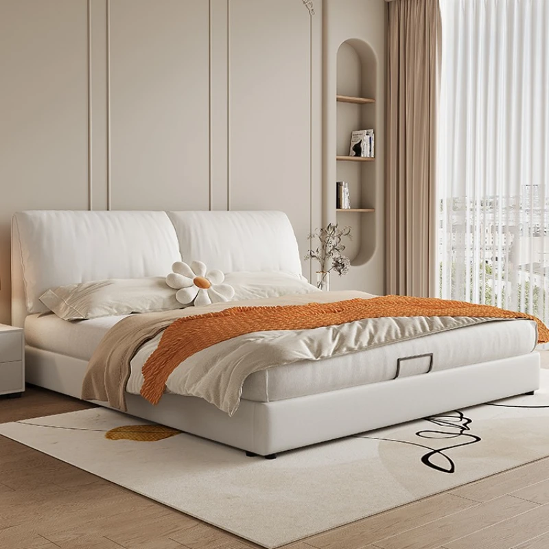 

Cream wind bed technology cloth simple modern double light luxury master bedroom cloth bed 1.5 meters 1.8