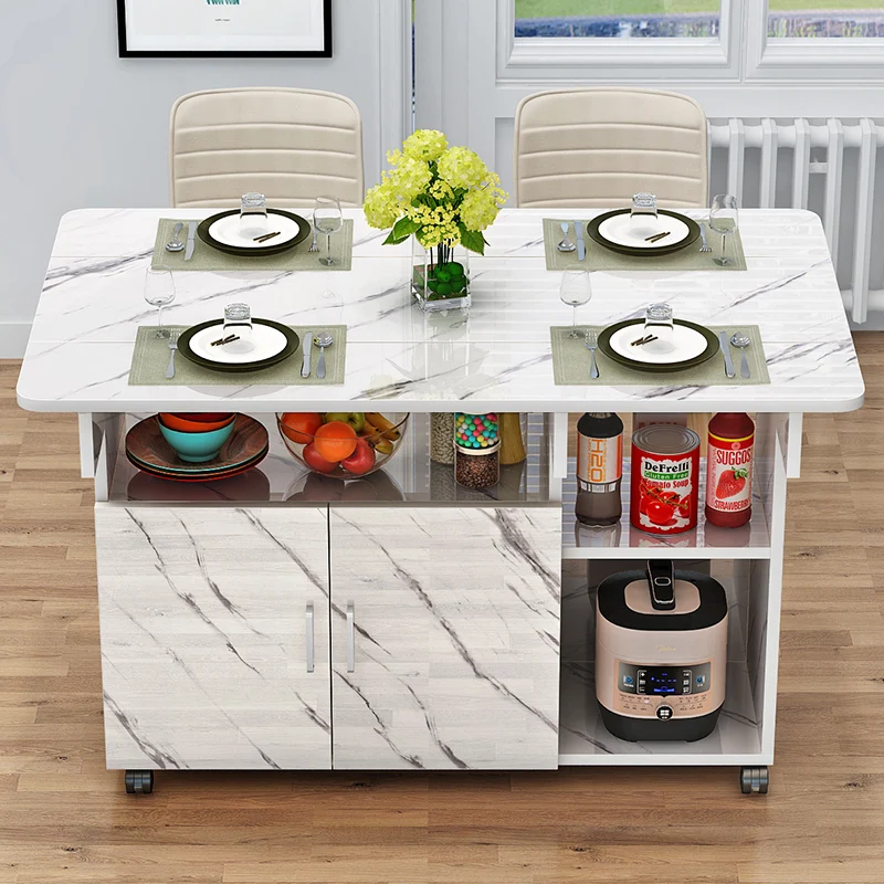 

Nordic telescopic folding dining table rectangular modern simple household small apartment eating table 4/6 people dining