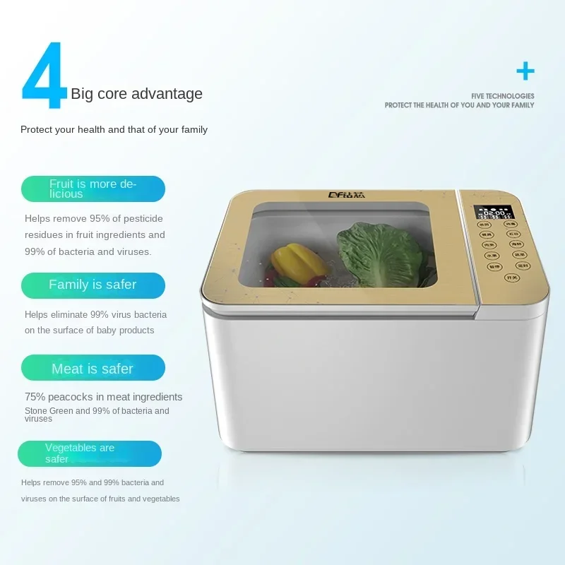 Máquina de limpieza de frutas y verduras, purificador para desinfección de alimentos en el hogar, 220V