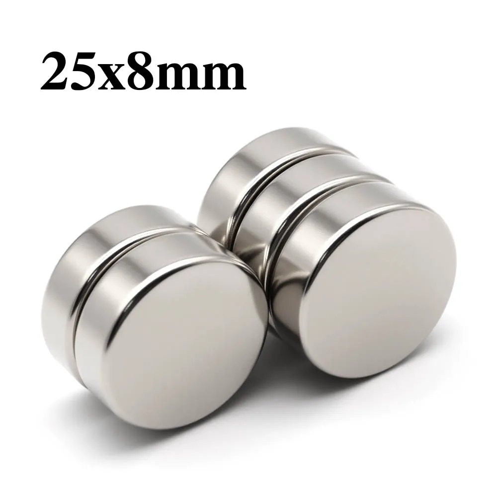 

25x8mm Super Powerful Round Magnet Neodymium Magnet NdfeB N35 Strong Permanent Magnetic imanes Refrigerator Magnet