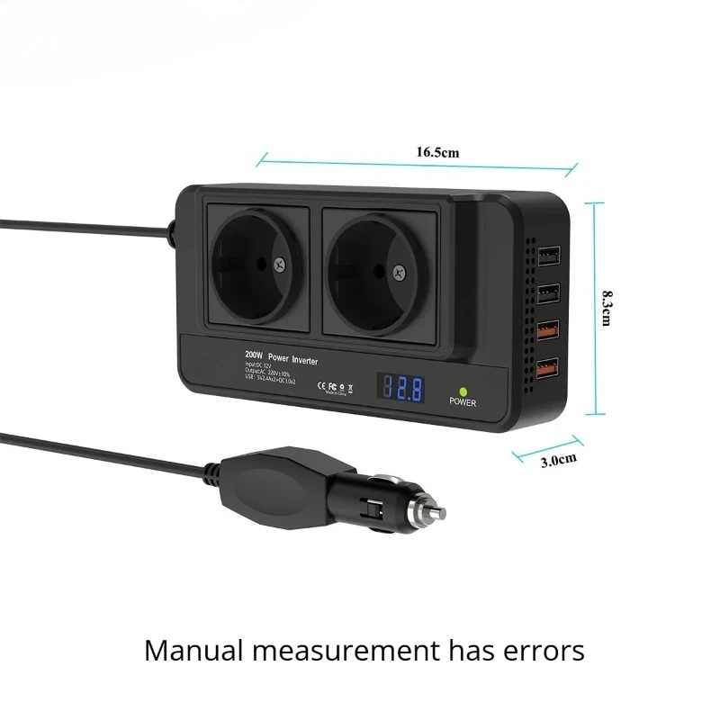 High Quality Hot Selling 4 USB Ports 400W Peak EU Socket Auto Converter Charger Car Power Inverter 200W DC 12V To AC 220V