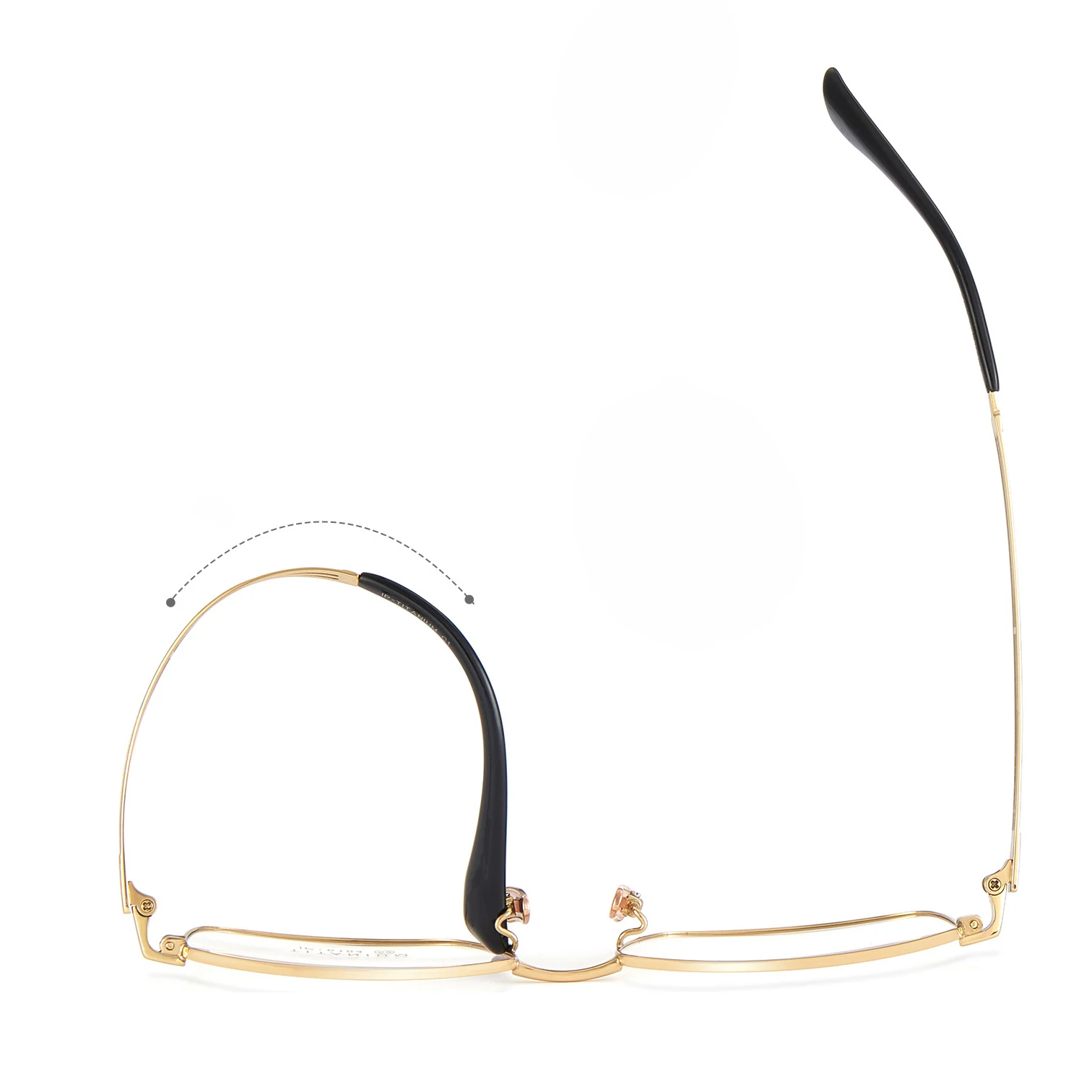 KUXA Pure Titanium Men's Glasse Gold Optical Frame With Prescription Lenses Progressive Vision Myopia Hyperopia Quality Eyewear