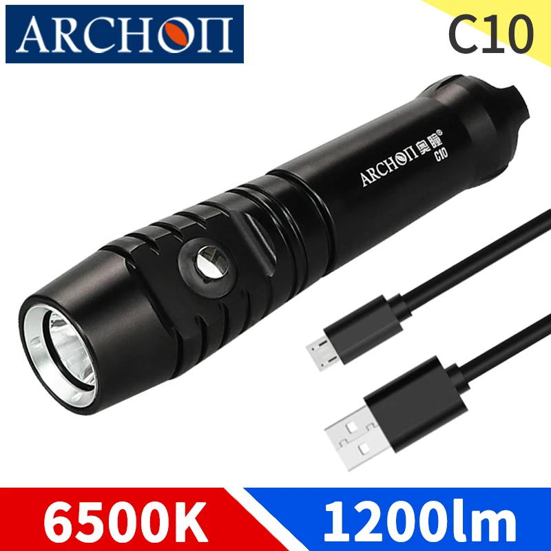 

C10 Scuba diving flashlight 1200lumen Dive torch Underwater 100m Dive lighting lamp Hunting Outdoor adventure rescue Sea fishing