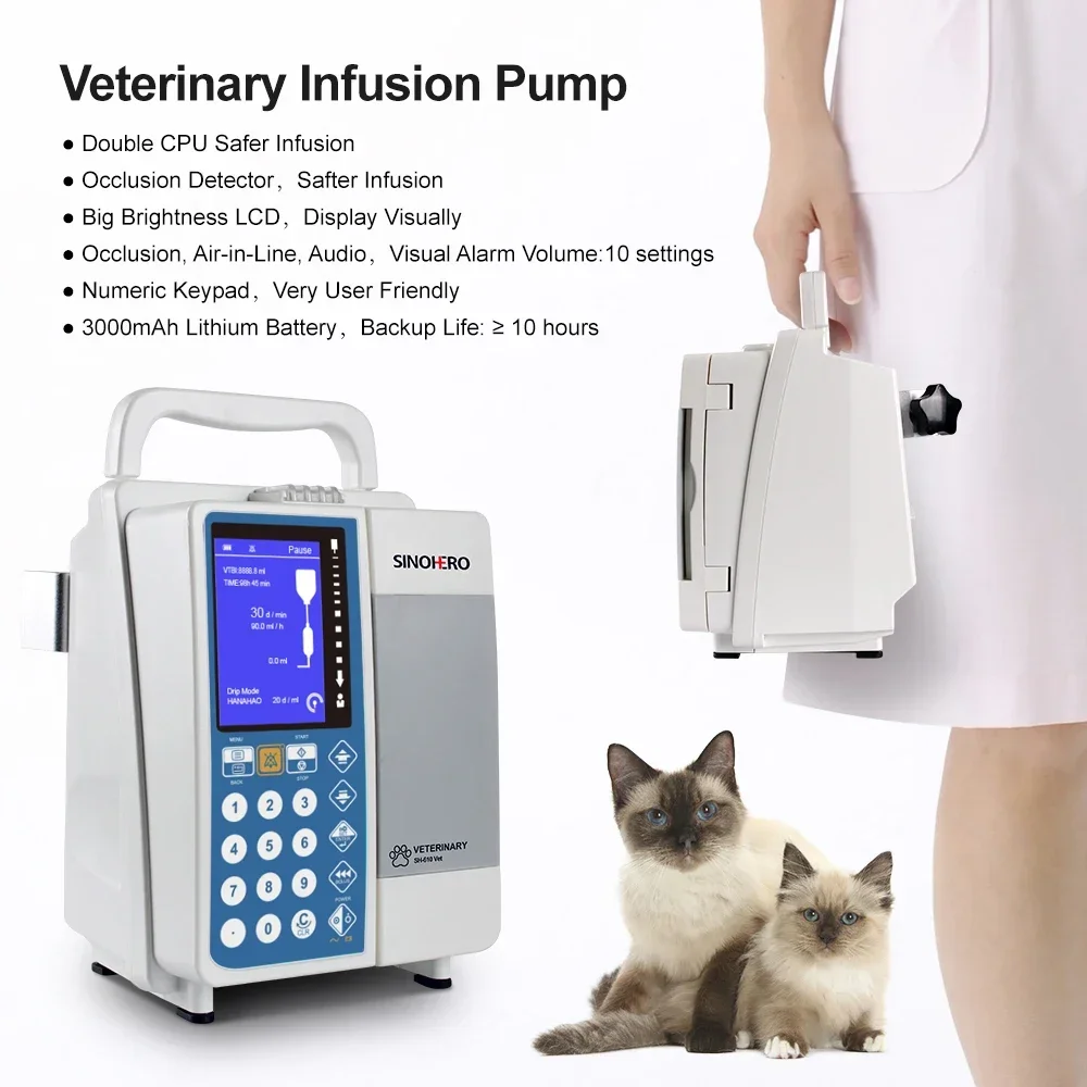 Warehouse in Mexico Veterinary Vet Infusion Pump ICU, CCU LCD Display Volumetric IV Fluid Syringe Pump (Human or Veterinary Use