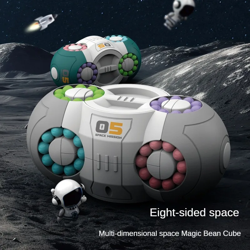 Jouet Fidget de haricot magique spatial polyèdre 3D, Rotation douce, flexibilité à 360 degrés, pour soulager le stress et la mise au point, cadeau pour les enfants