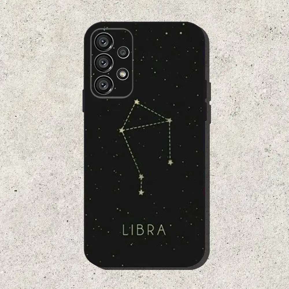 十二星座スマホケース Samsung S25、S24、S21、S22、S23、S30、Ultra、S20、Plus、Fe、Lite、Note、10、9、5G対応 ブラックカバー